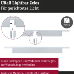 Paulmann 95718 URail Lightbar Zelos Chrom matt 4000K 3-Step-Dim