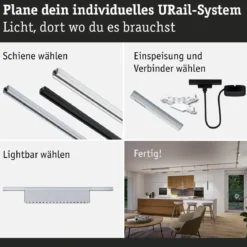 Paulmann 95718 URail Lightbar Zelos Chrom matt 4000K 3-Step-Dim