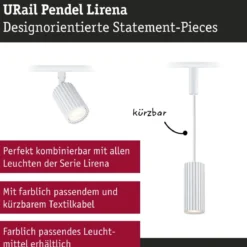 Paulmann 93147 URail Pendel Lirena Signalweiß max.10W GU10
