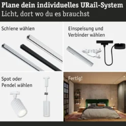 Paulmann 93147 URail Pendel Lirena Signalweiß max.10W GU10