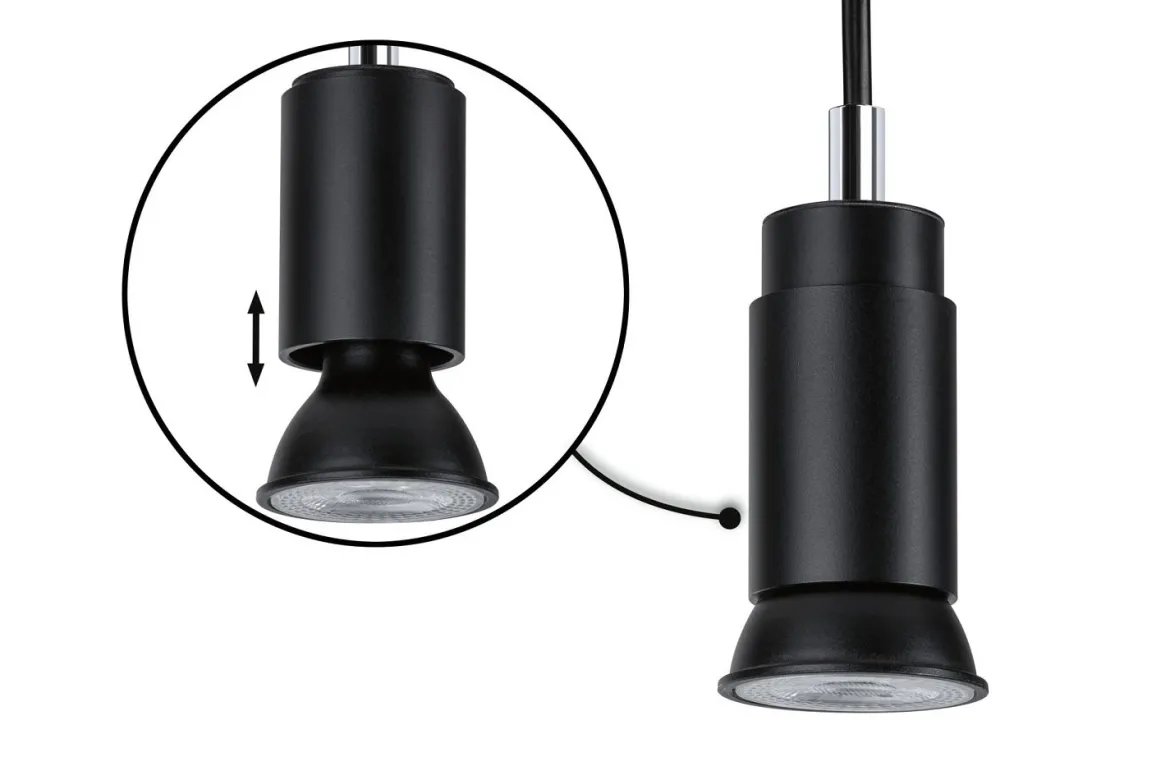 Paulmann 95624 URail Pendel Runa max.10W GU10 230V Schwarz matt