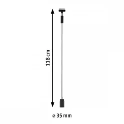 Paulmann 95624 URail Pendel Runa max.10W GU10 230V Schwarz matt