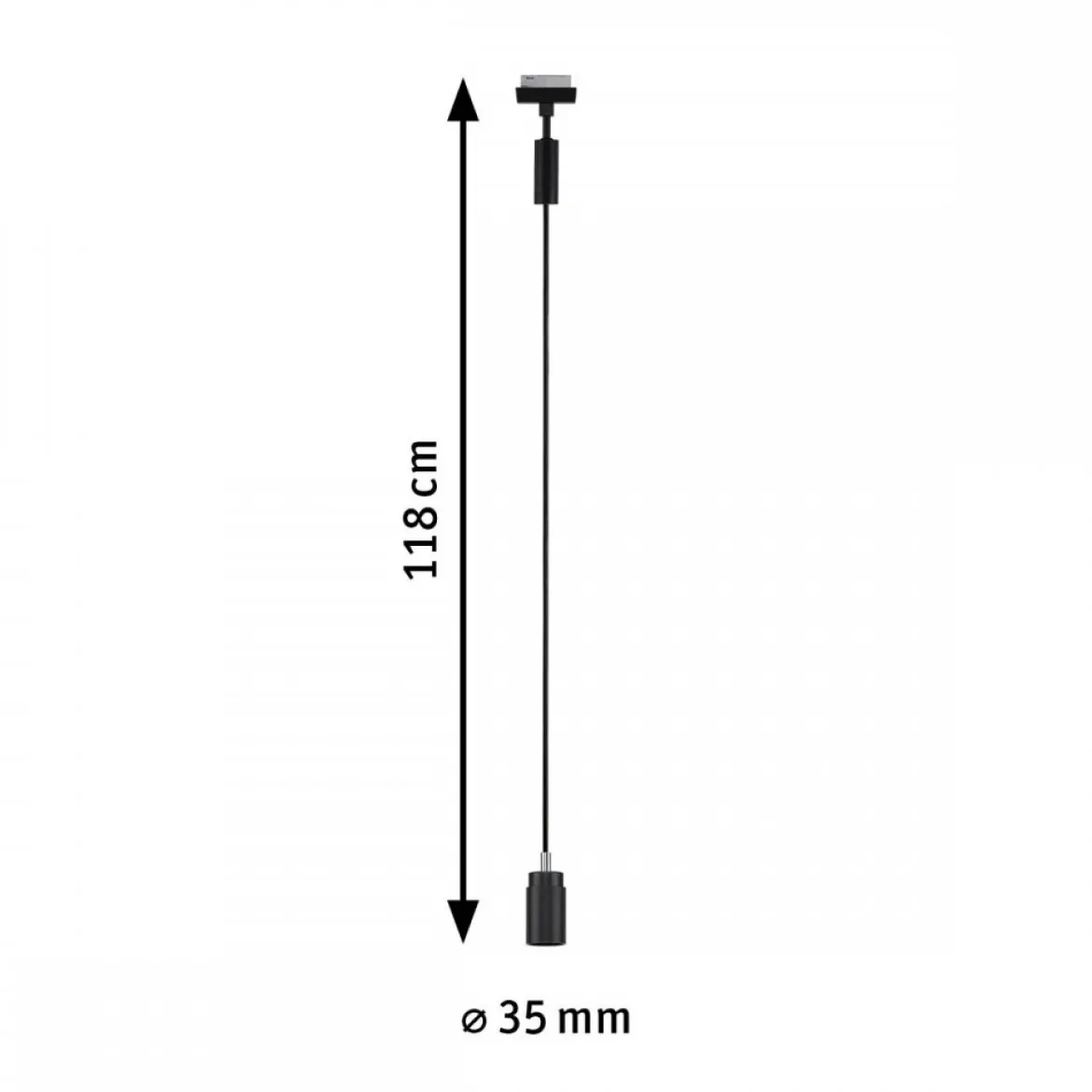 Paulmann 95624 URail Pendel Runa max.10W GU10 230V Schwarz matt