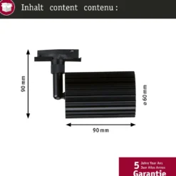 Paulmann 93148 URail Schienenspot Lirena Schwarz max.10W GU10