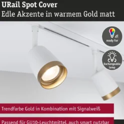 Paulmann 93136 URail Schienenspot Cover GU10 max. 10W 230V Signalweiß Gold matt