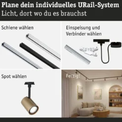 Paulmann 94917 URail Schienenspot Luxe GU10 max. 10W 230V Gold matt Schwarz matt