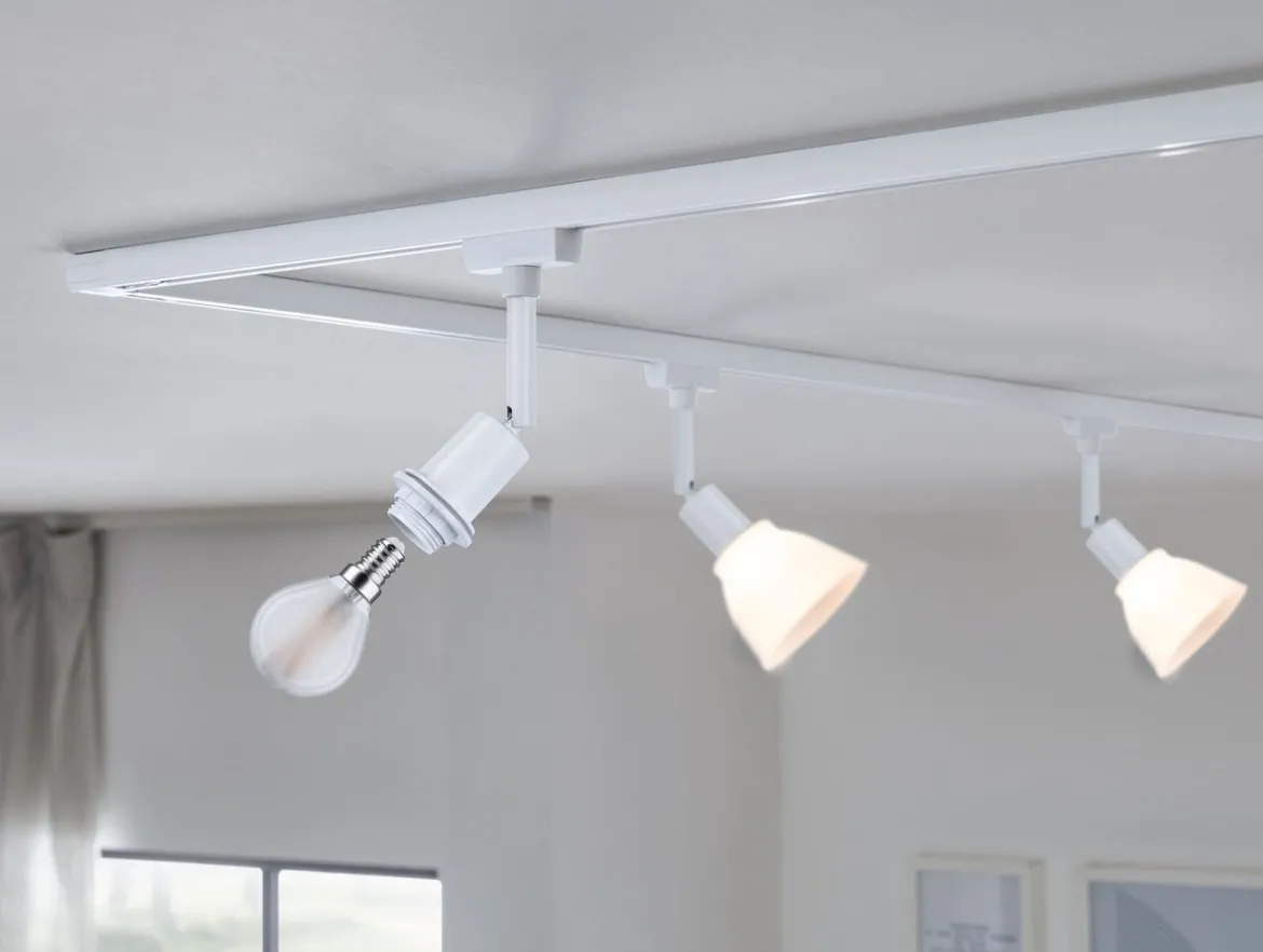 Paulmann URail Schienenspot DecoSystems Basic E14 230V Signalweiß RAL 9003