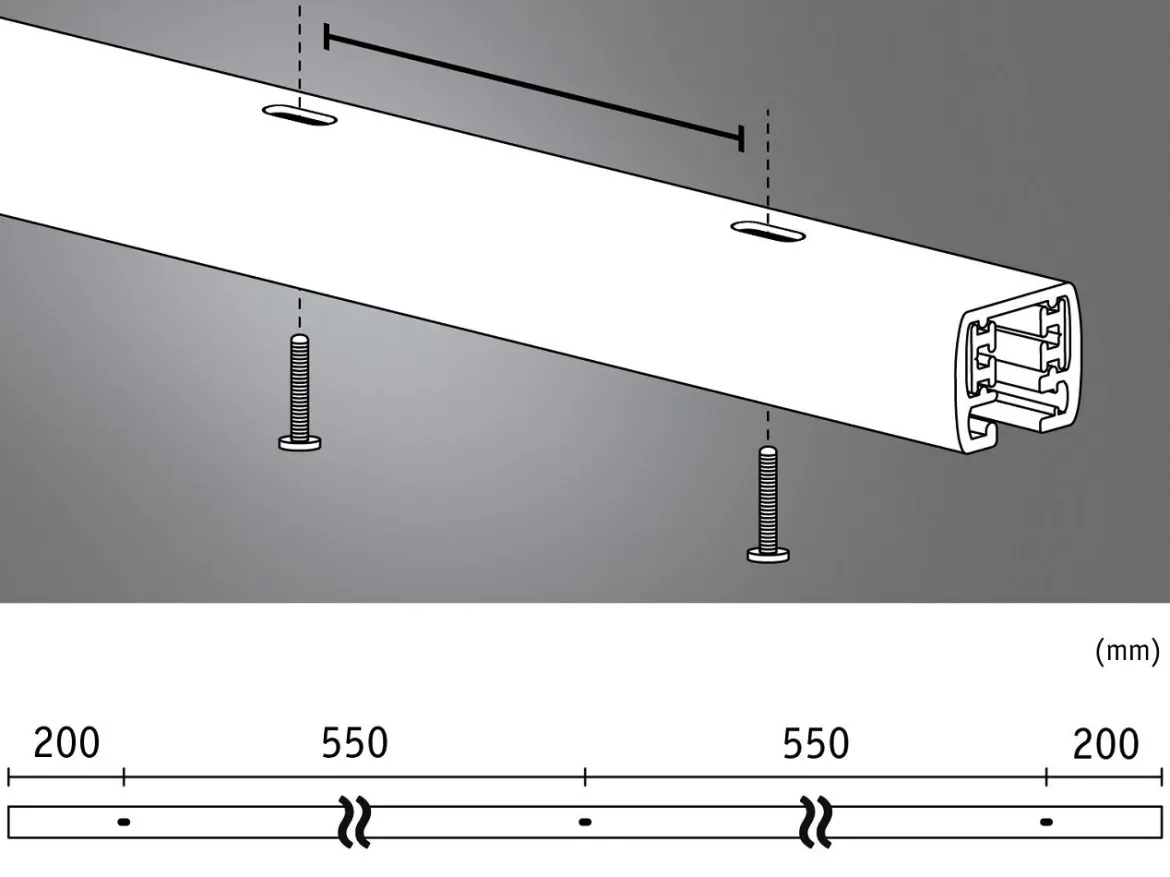 Paulmann 95666 URail Schienensystem Zubehör Schiene 1,5m 230V Schwarz matt
