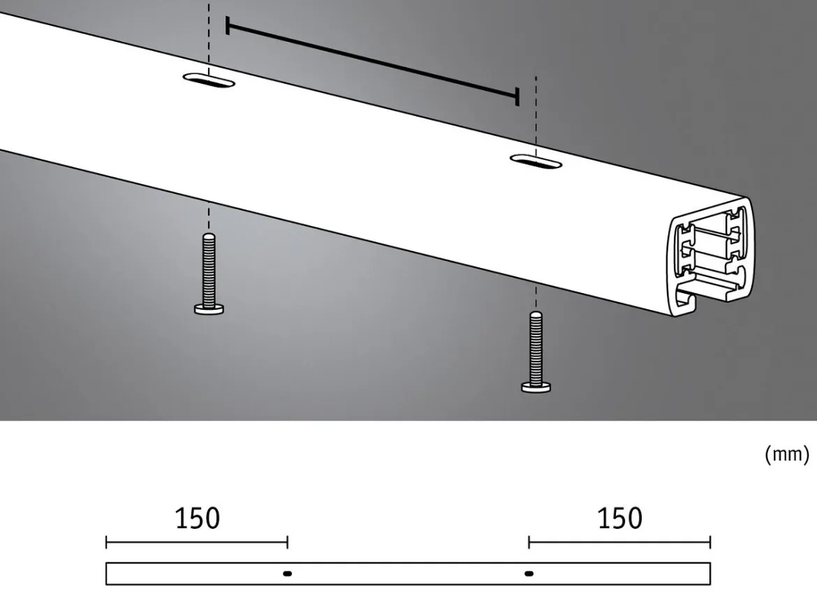 Paulmann 95638 URail Schienensystem Schiene 50cm 230V Signalweiß RAL 9003