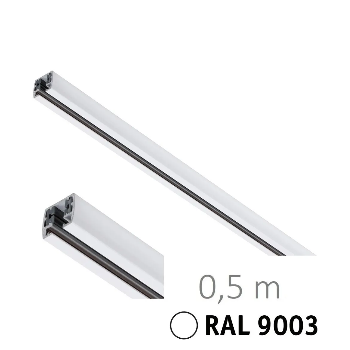 Paulmann 95638 URail Schienensystem Schiene 50cm 230V Signalweiß RAL 9003