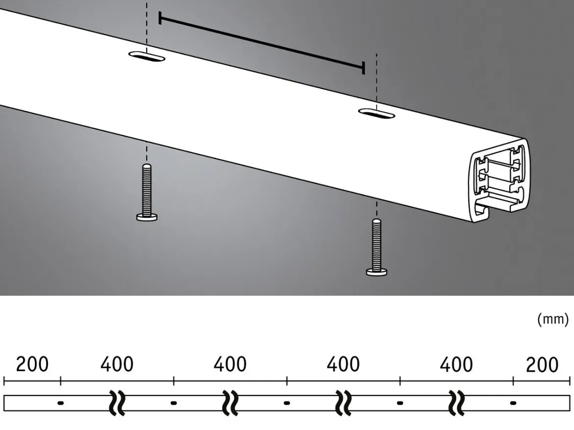 Paulmann 95641 URail Schienensystem Schiene 2m 230V Signalweiß RAL 9003