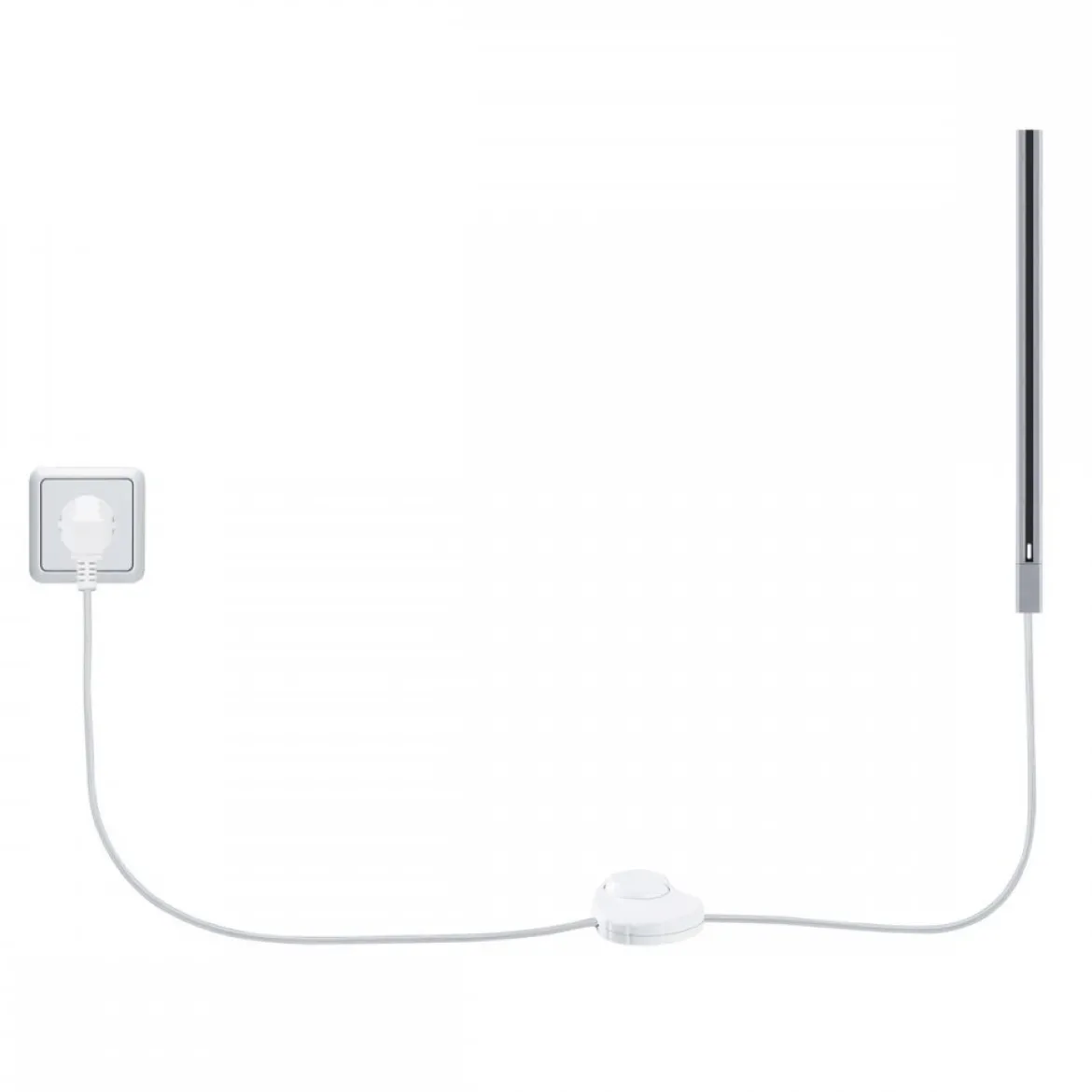 Paulmann 95658 URail Schienensystem Einspeisung Kabel mit Schalter 2m Chrom matt