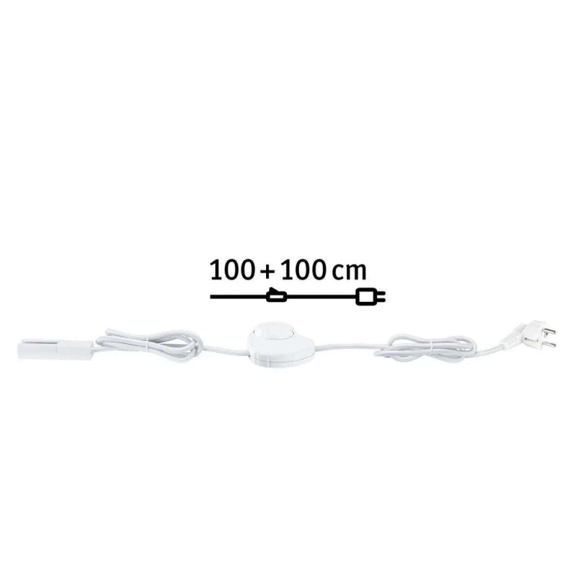 Paulmann 95659 URail Schienensystem Einspeisung Kabel mit Schalter 2m Signalweiß RAL 9003