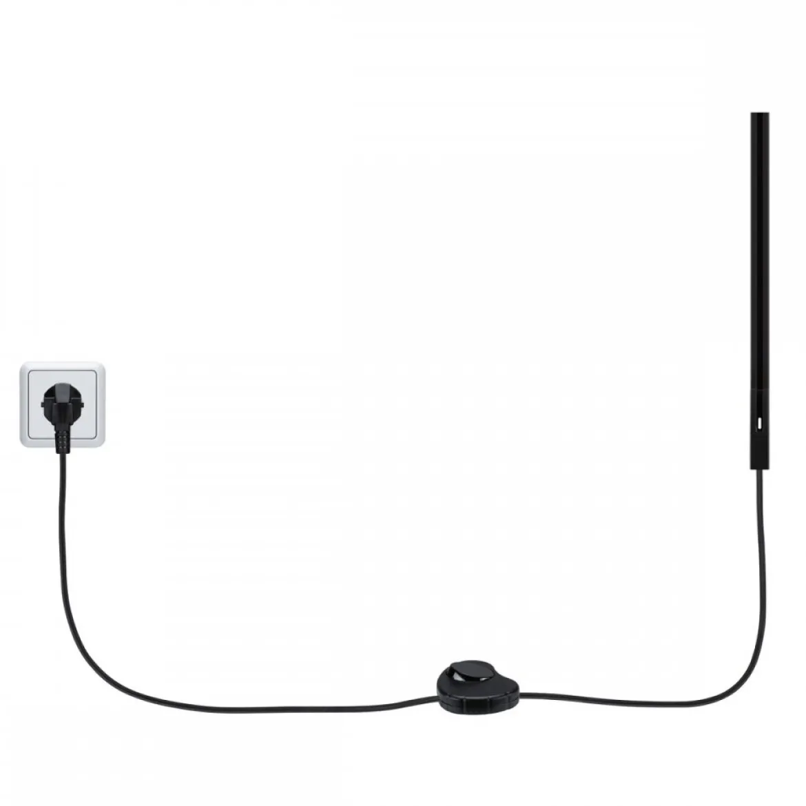 Paulmann 95660 URail Schienensystem Einspeisung Kabel mit Schalter 2m Schwarz matt