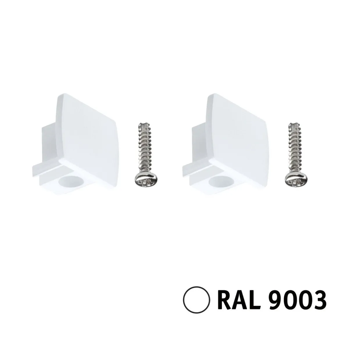 Paulmann 95653 URail Schienensystem Endkappe 2er-Pack Signalweiß RAL 9003