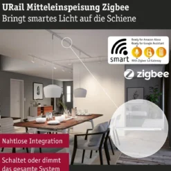 Paulmann 95668 URail Smart Home ZigBee Mittel-Einspeisung max. 100W Signalweiß RAL 9003