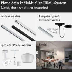 Paulmann 95668 URail Smart Home ZigBee Mittel-Einspeisung max. 100W Signalweiß RAL 9003