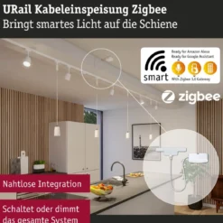 Paulmann 95671 URail Smart Home ZigBee Kabel-Einspeisung max. 100W Signalweiß RAL 9003