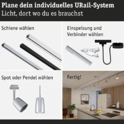 Paulmann 95670 URail Zubehör Smart Home ZigBee Kabel-Einspeisung max. 100W Chrom matt