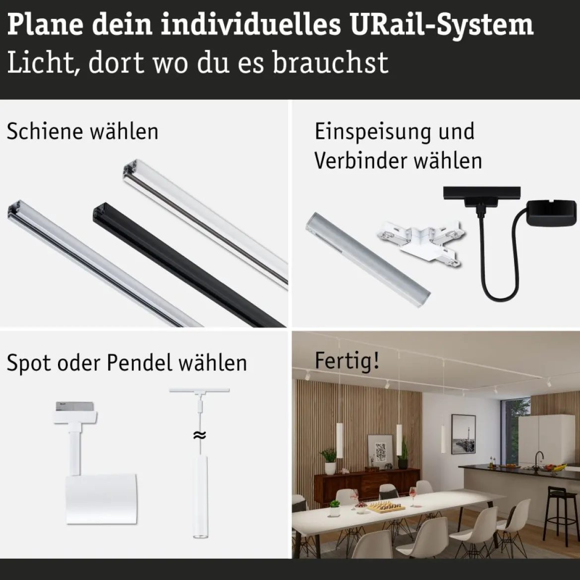 Paulmann 95674 URail Zubehör Smart Home ZigBee Dimm Switch max. 50W Signalweiß RAL 9003