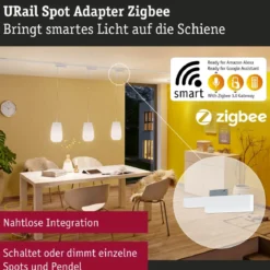 Paulmann 95677 URail Zubehör Smart Home ZigBee Schienenadapter max. 20W Signalweiß RAL 9003