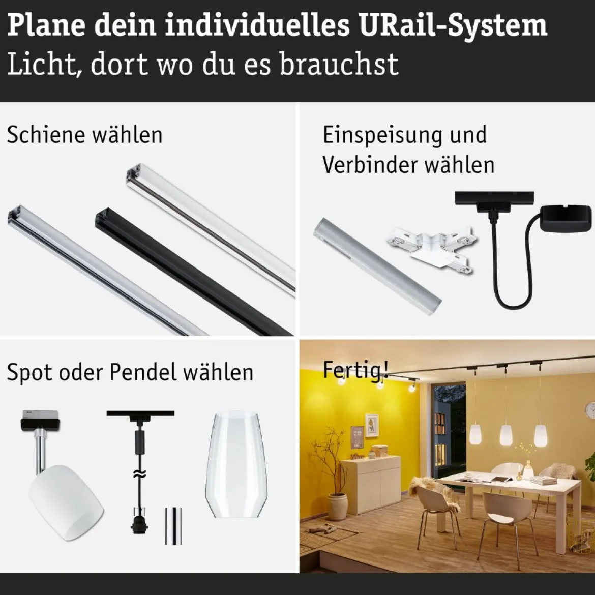 Paulmann 95678 URail Zubehör Smart Home ZigBee Schienenadapter max. 20W Schwarz matt