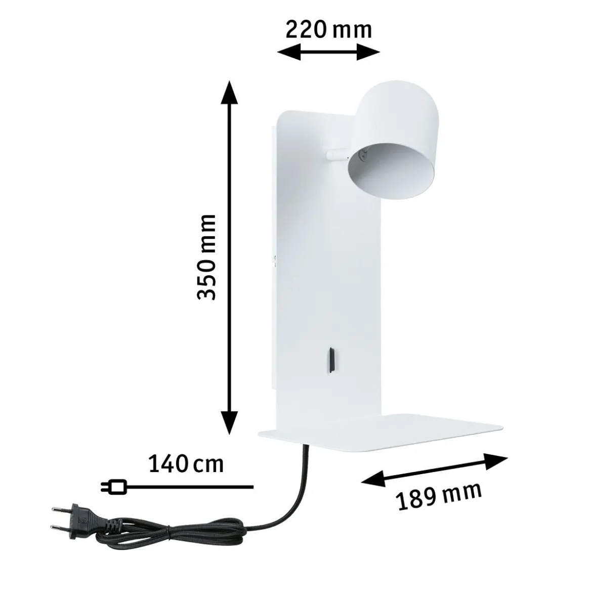 Paulmann 71098 Wandleuchte Malena USB C weiss matt GU10