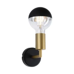 Paulmann 71137 Wandleuchte Ravi E27 schwarz matt gold IP44