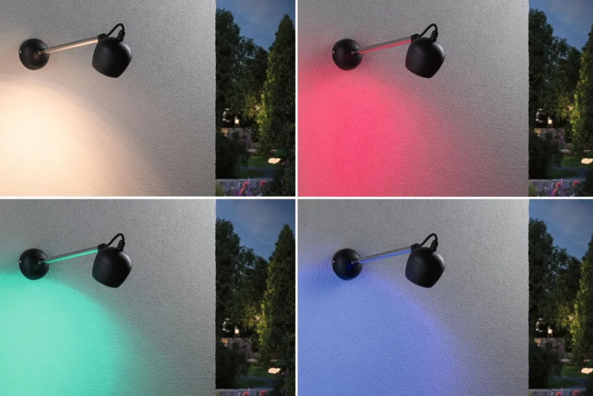 Paulmann 94773 Zigbee LED Außenwandleuchte Kikolo RGBW Anthrazit IP65 230V