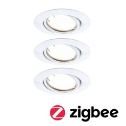 Paulmann 92463 Zigbee LED Einbauleuchte Base Coin Basisset Weiß 3000K