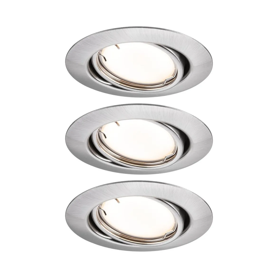 Paulmann 92464 Zigbee LED Einbauleuchte Base Coin Basisset Eisen gebürstet 3000K