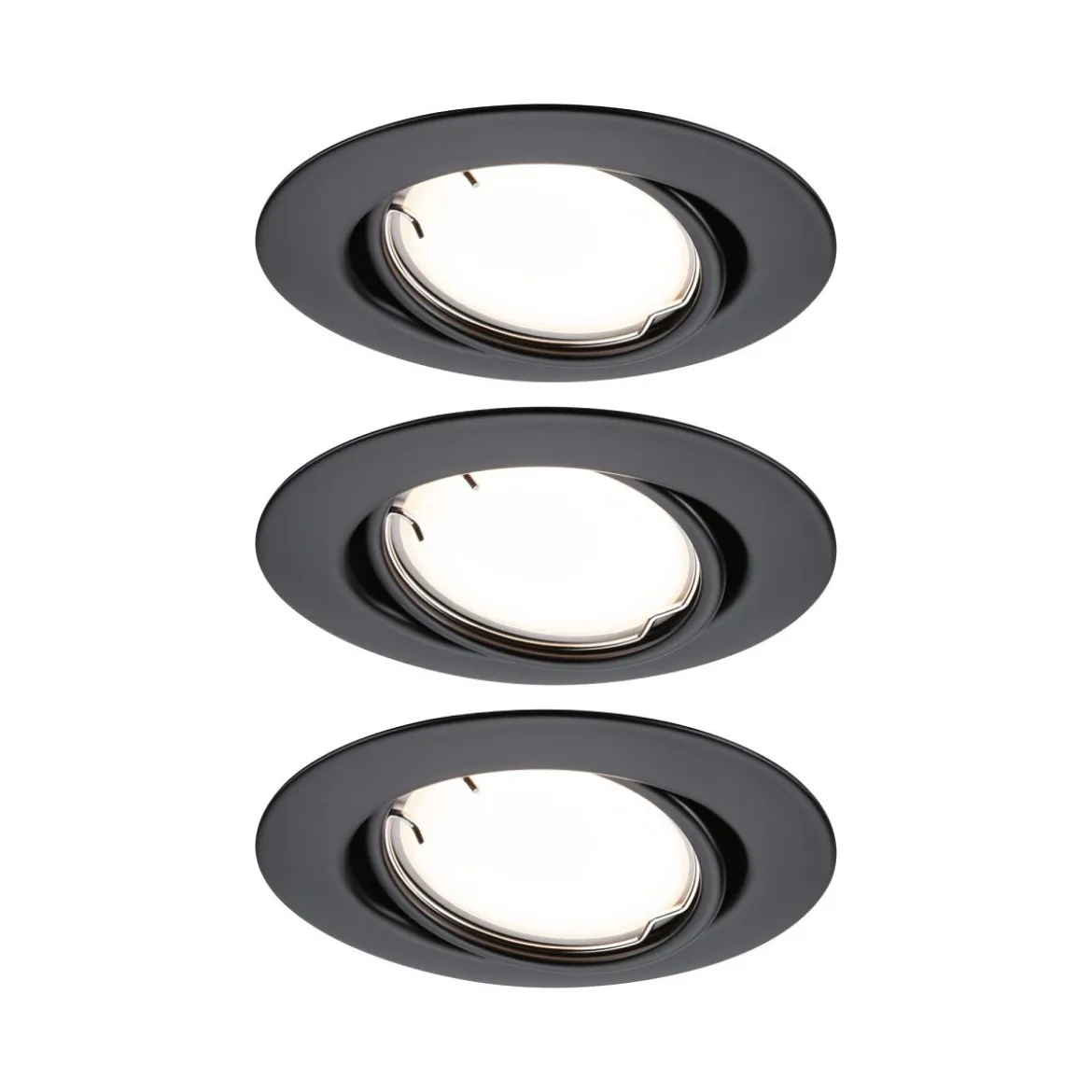 Paulmann 92465 Zigbee LED Einbauleuchte Base Coin Basisset Schwarz matt 3000K