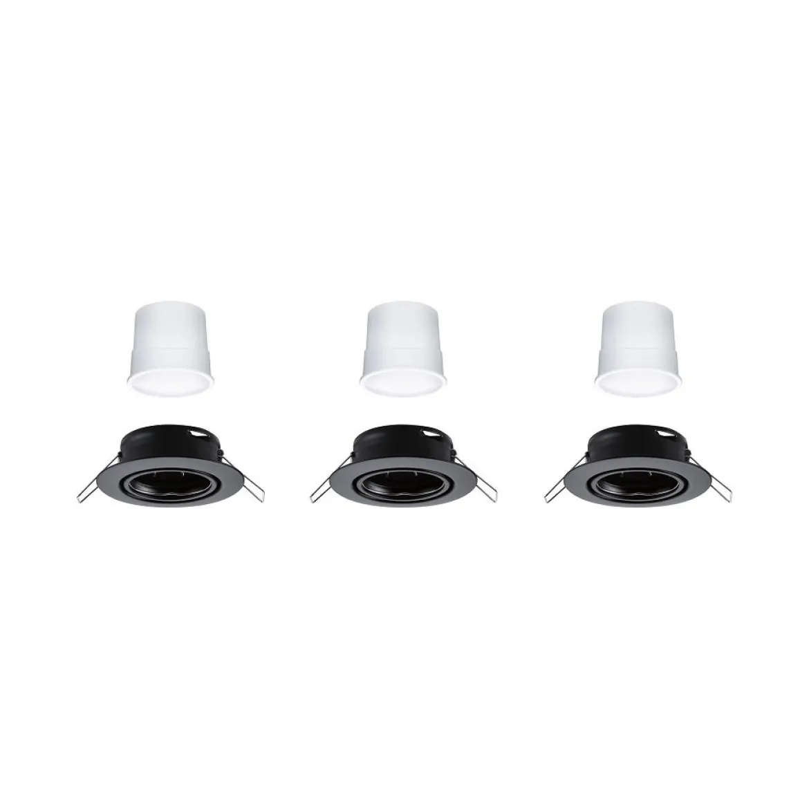 Paulmann 92468 Zigbee LED Einbauleuchte Base Coin Basisset RGBW Schwarz matt 3000K