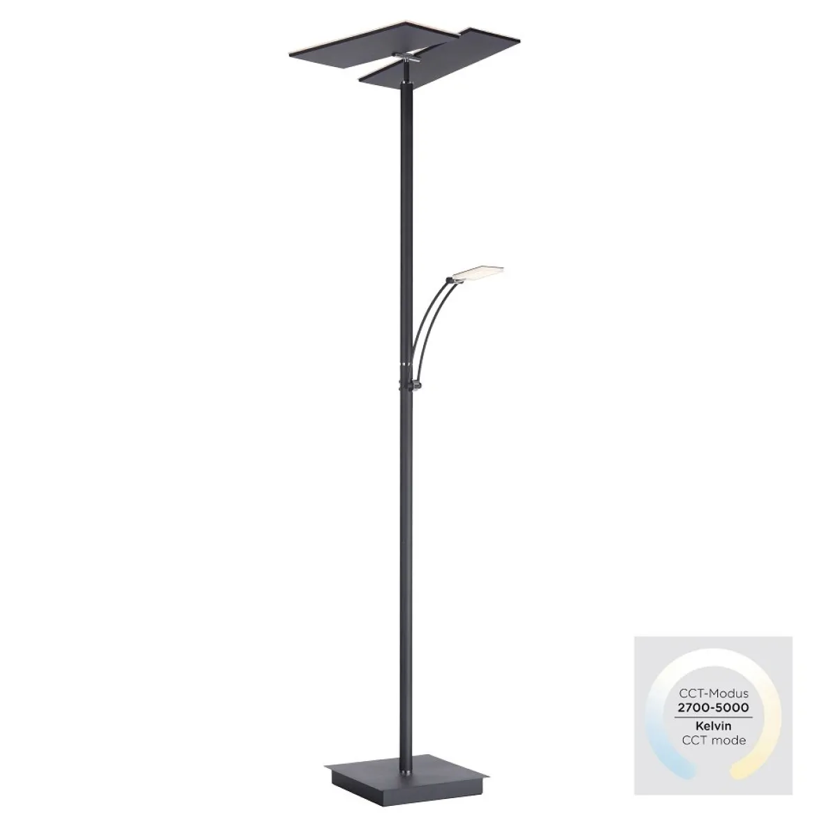 Paul Neuhaus 687-13 ARTUR LED Stehleuchte anthrazit mit Lesearm dimmbar