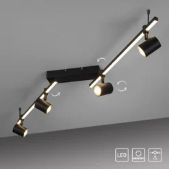 Paul Neuhaus 6525-18 BARIK LED Deckenleuchte 4-flammig Schwarz