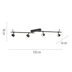 Paul Neuhaus 6525-18 BARIK LED Deckenleuchte 4-flammig Schwarz