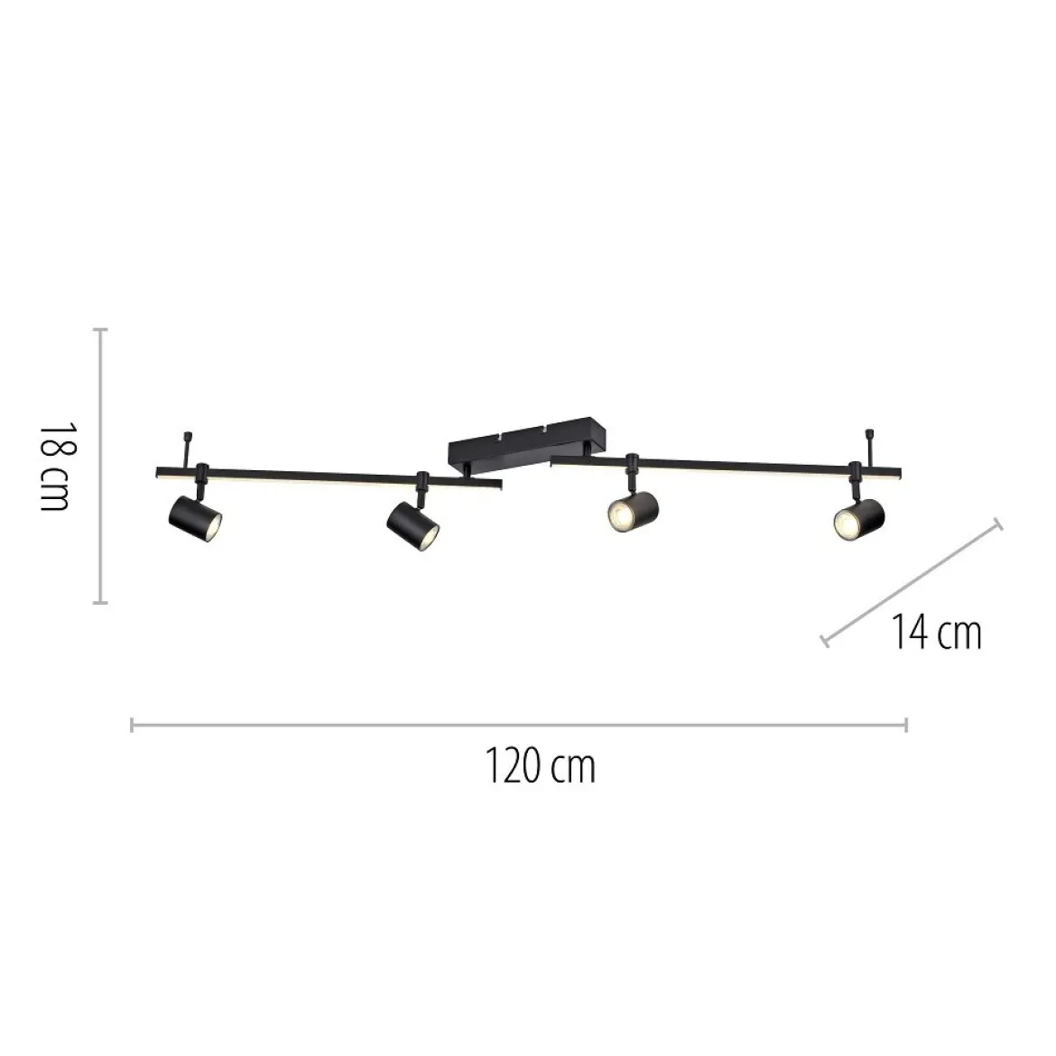 Paul Neuhaus 6525-18 BARIK LED Deckenleuchte 4-flammig Schwarz