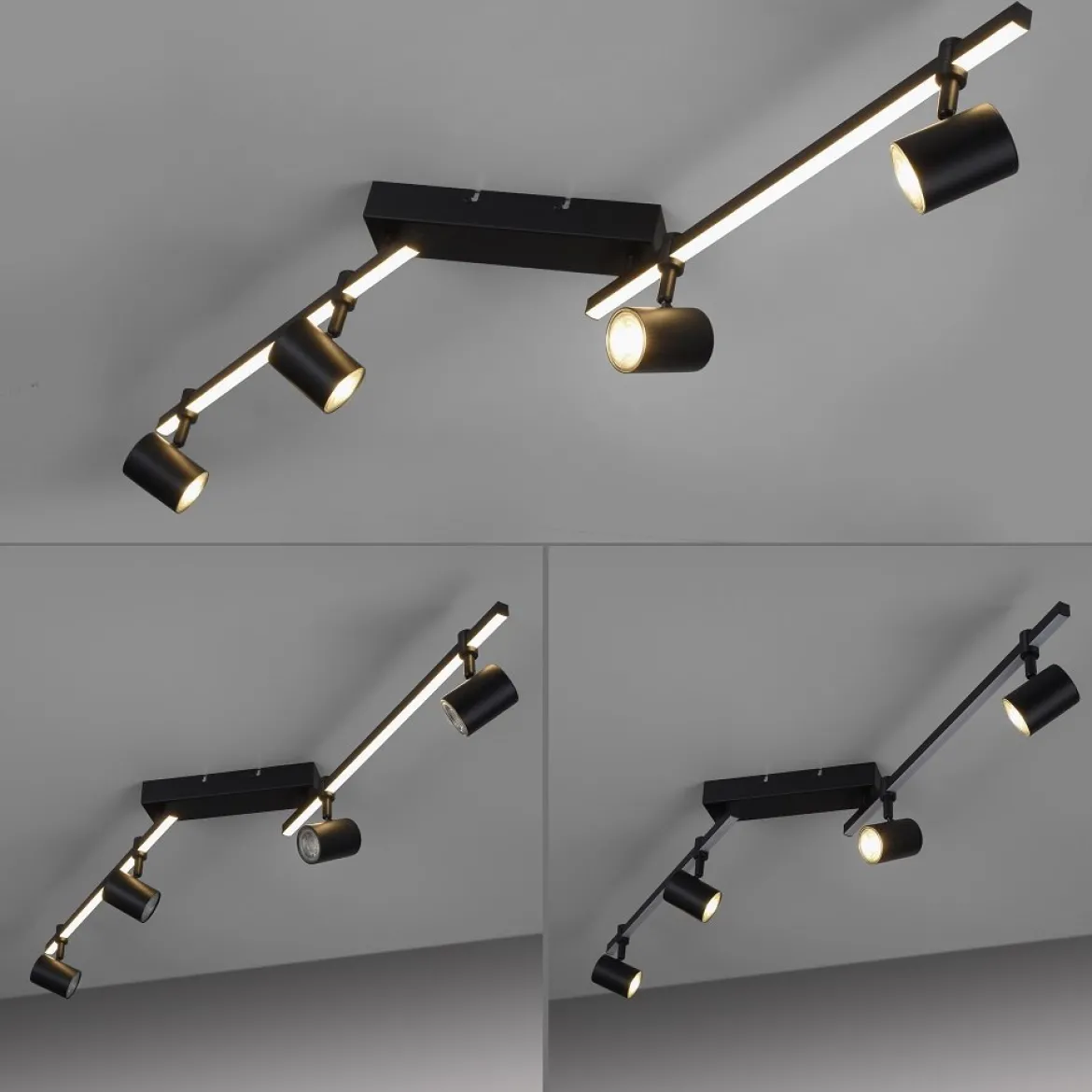 Paul Neuhaus 6525-18 BARIK LED Deckenleuchte 4-flammig Schwarz
