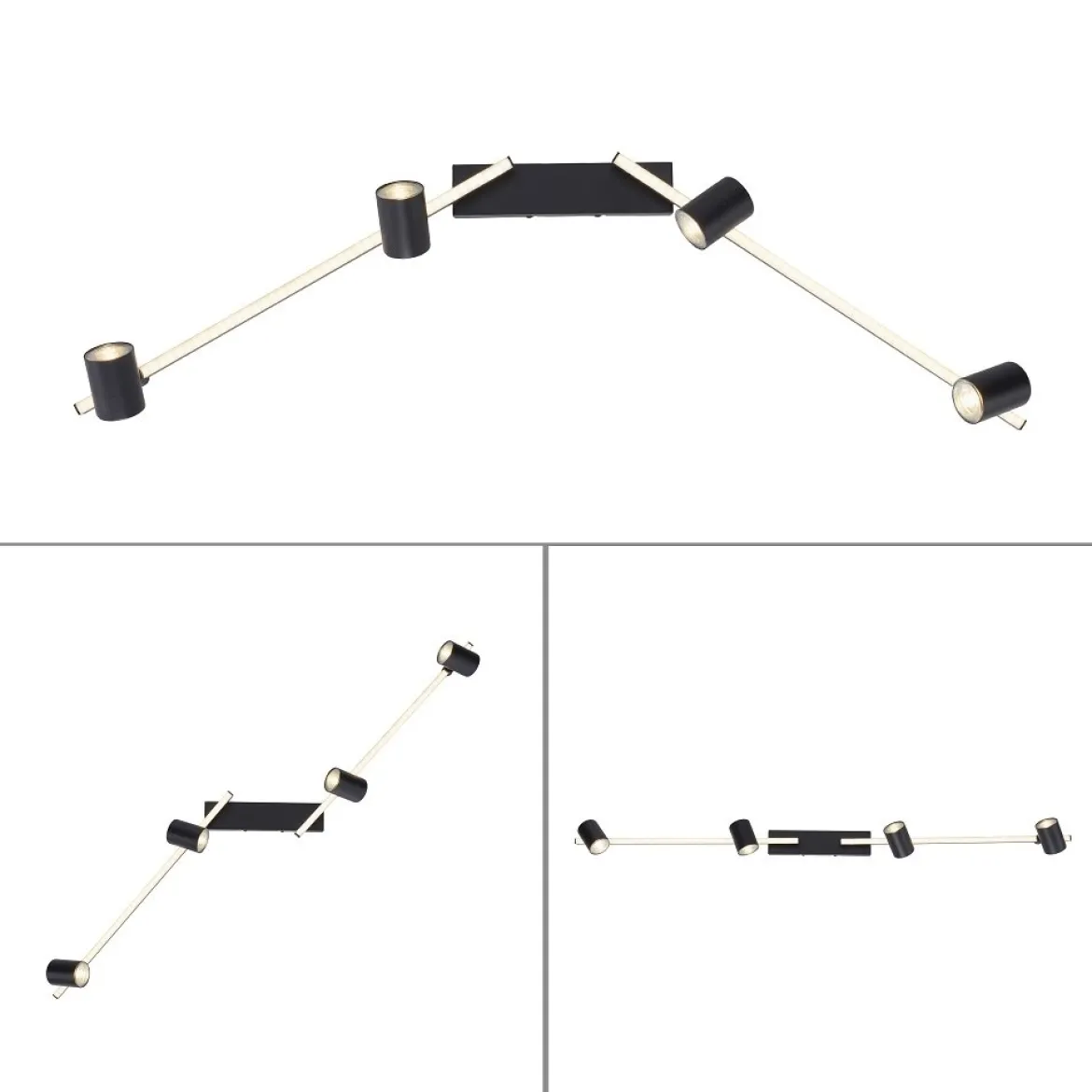 Paul Neuhaus 6525-18 BARIK LED Deckenleuchte 4-flammig Schwarz