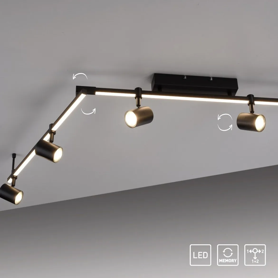 Paul Neuhaus 6526-18 BARIK LED Spotleuchte 6-flammig Schwarz