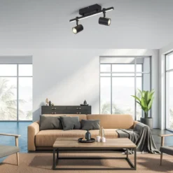 Paul Neuhaus 6524-18 BARIK LED Wand- und Deckenleuchte 2-flammig Schwarz