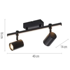 Paul Neuhaus 6524-18 BARIK LED Wand- und Deckenleuchte 2-flammig Schwarz