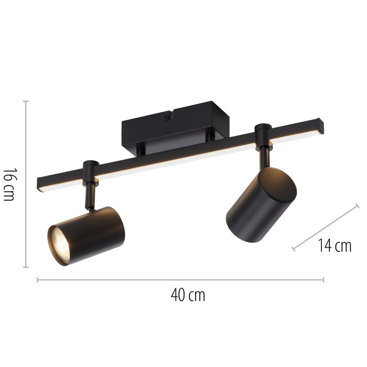 Paul Neuhaus 6524-18 BARIK LED Wand- und Deckenleuchte 2-flammig Schwarz