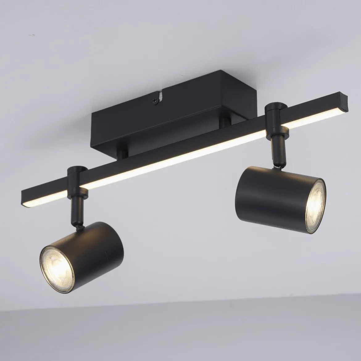 Paul Neuhaus 6524-18 BARIK LED Wand- und Deckenleuchte 2-flammig Schwarz