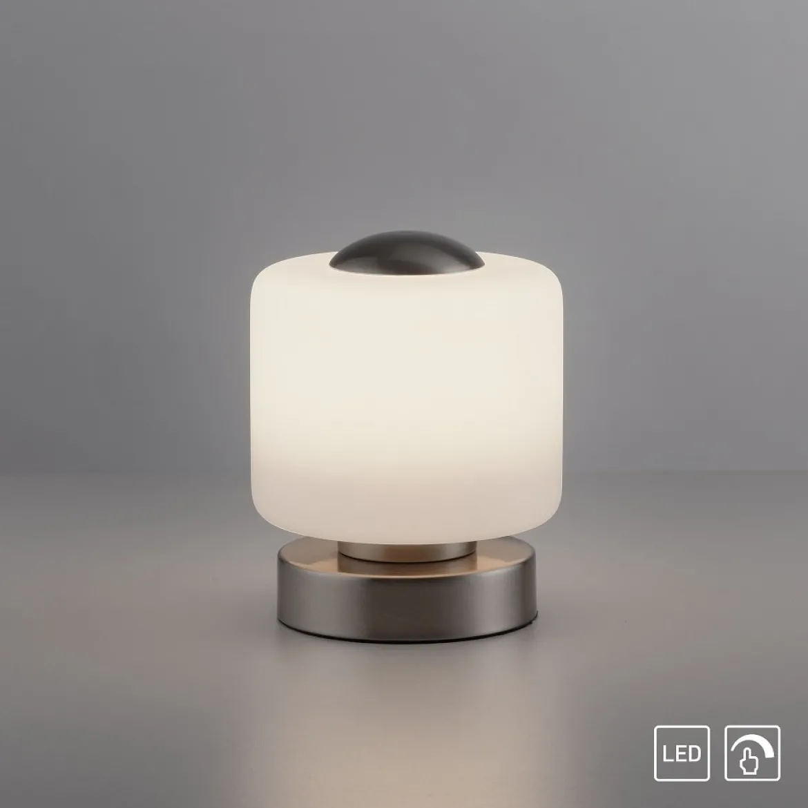 Paul Neuhaus 4037-55 Bota Tischleuchte silberfarben rund Touchdimmer