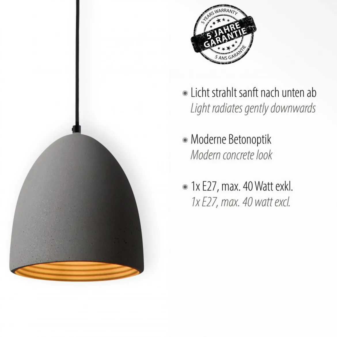 Paul Neuhaus 2231-22 ETON Pendelleuchte beton E27