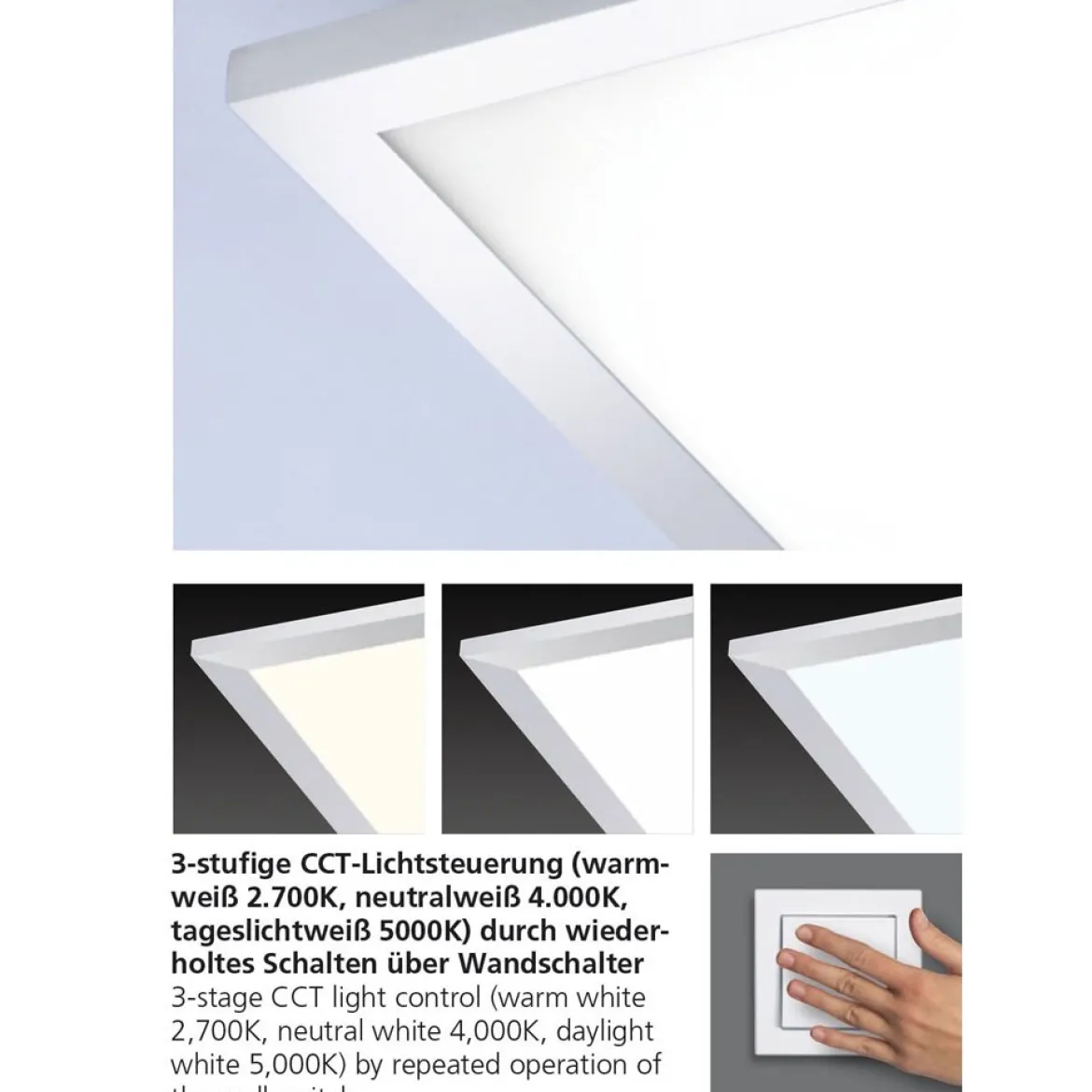 Paul Neuhaus 8111-17 FLAG LED-Panel quadratisch 45x45cm chrom CCT IP44