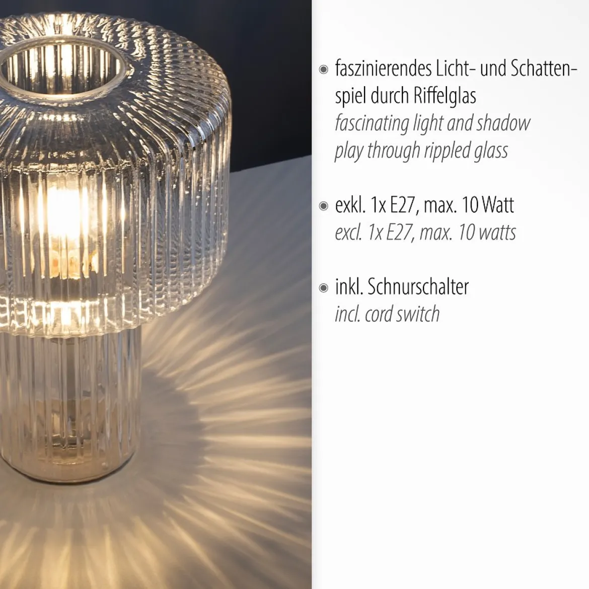 Paul Neuhaus 4092-00 Fungus Tischleuchte transparent