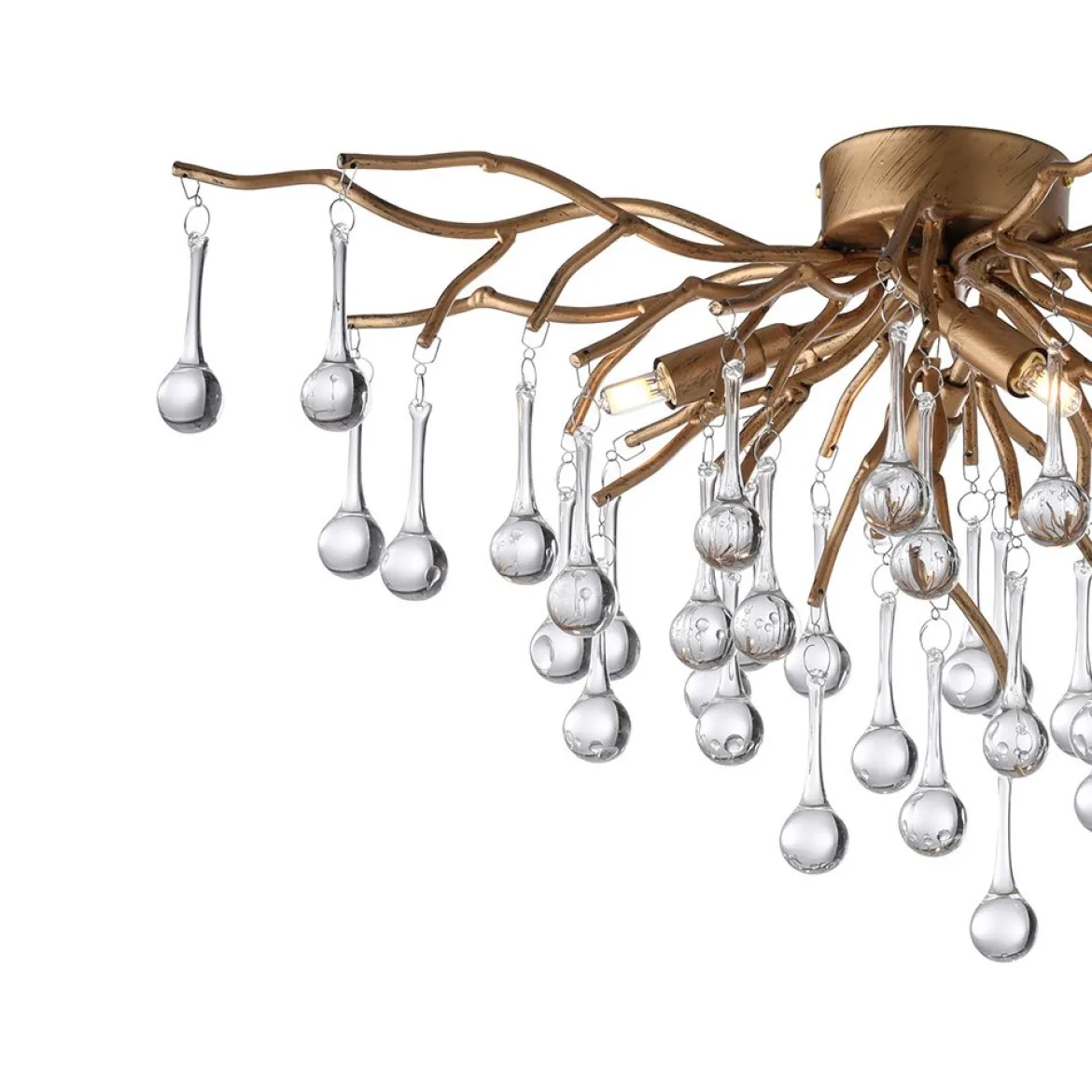 Paul Neuhaus 8090-11 ICICLE Deckenleuchte 4-flammig Altmessing mit Glasbehang