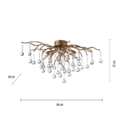 Paul Neuhaus 8090-11 ICICLE Deckenleuchte 4-flammig Altmessing mit Glasbehang